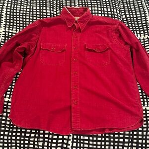 Vintage LL Bean Chamois Cloth Shirt Size 17.5  Made in USA 80s 90s Flannel